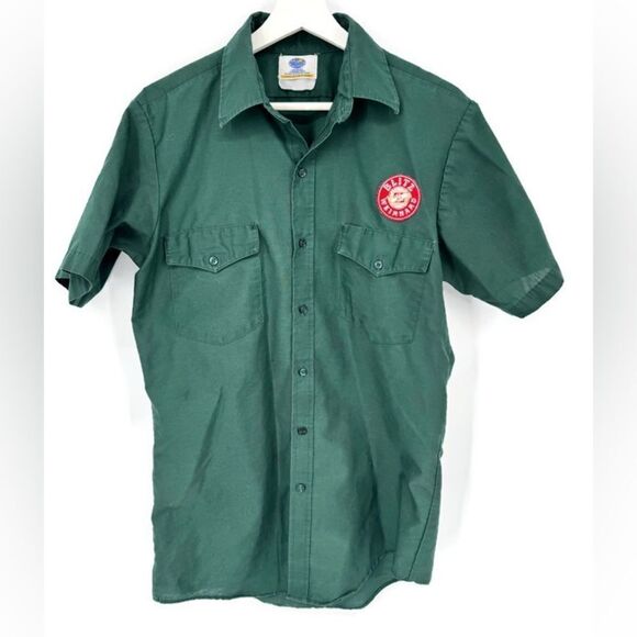 Vintage Blitz Weinhard Workers Shirt Green - Picture 1 of 6